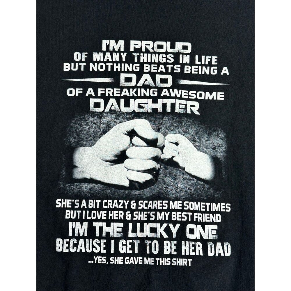 Dad Daughter Father's Day Black Short Sleeve Tee Shirt Mens XL